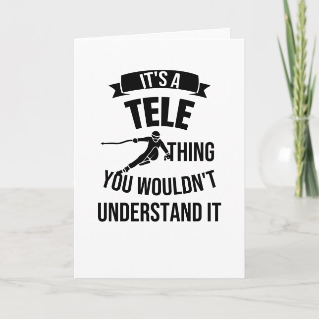 Tarjeta Esquiador Telemark Esquí Telemark Libre (Anverso)