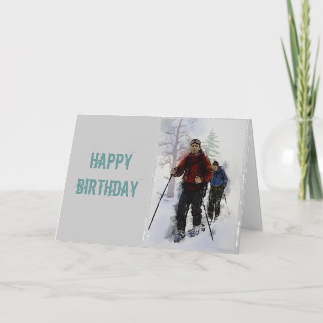 Tarjeta Esquiadores de travesía (Anverso)