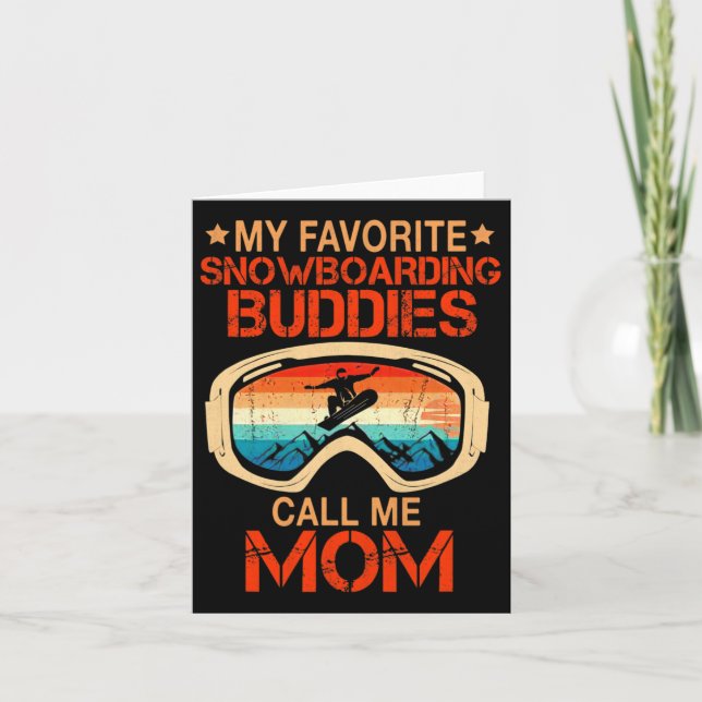 Tarjeta Esquiar - Mis amigos favoritos de Snowboard me lla (Anverso)