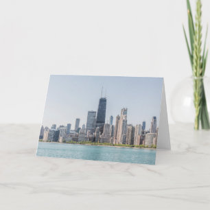 Tarjeta Esquina De Chicago Con El Lago Michigan