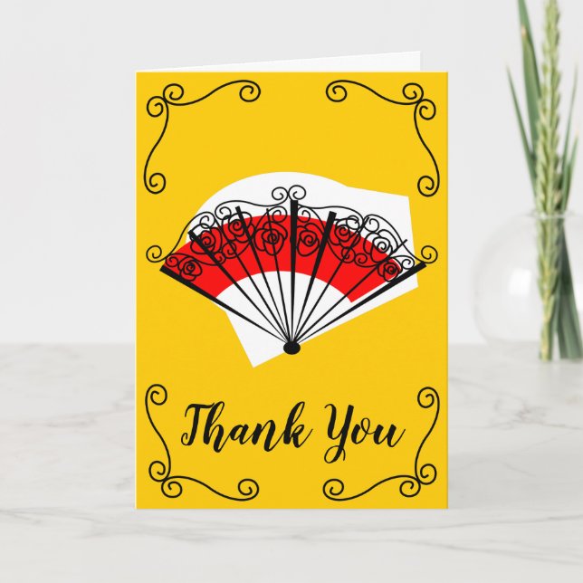 Tarjeta Esquinas de fans españolas Gracias verticalmente (Anverso)