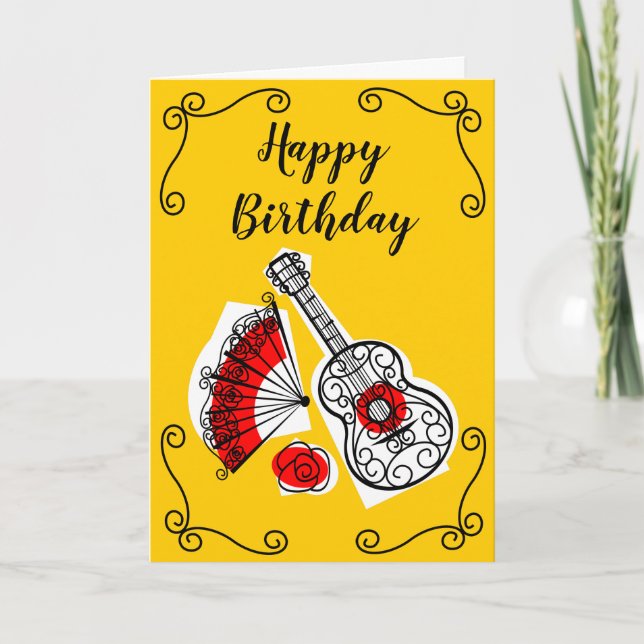 Tarjeta Esquinas de los souvenirs Españoles Texto de cumpl (Anverso)