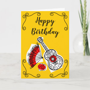 Tarjeta Esquinas de Souvenirs Españolas Vertical de cumple