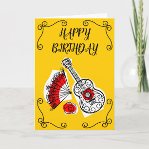 Tarjeta Esquinas de Souvenirs Españolas Vertical de cumple