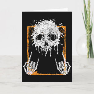 Tarjeta Esquirol de halloween de época sobre esqueleto a m
