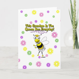 Tarjeta Esta Abuela Es La Reina Abeja Todos Los Días Flore