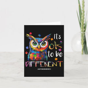 Tarjeta Está bien ser diferente - Lechuza de Conciencia so