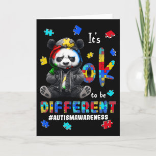 Tarjeta Está Bien Ser Diferente Panda Autismo 