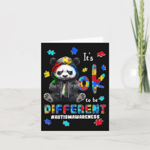Tarjeta Está bien ser diferente panda de autismo