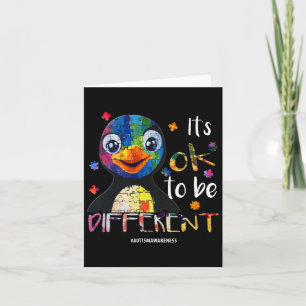 Tarjeta Está bien ser diferente - Pingüino de conciencia d