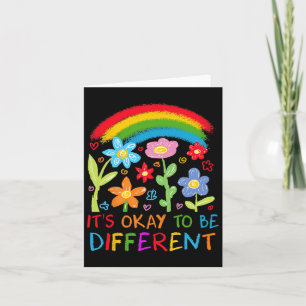 Tarjeta Está Bien Ser Un Autismo Diferente Rainbow Boho Ne