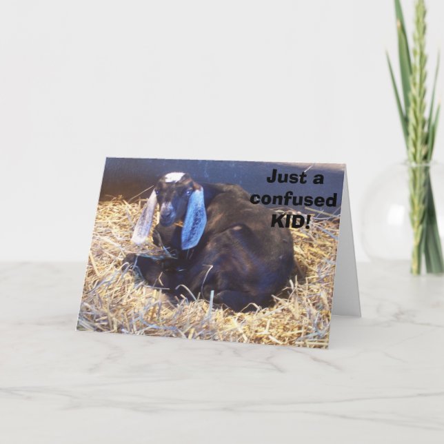 TARJETA ESTA CABRA ES UN CHICO CONFUNDIDO - SOBRE LA COLIN (Anverso)