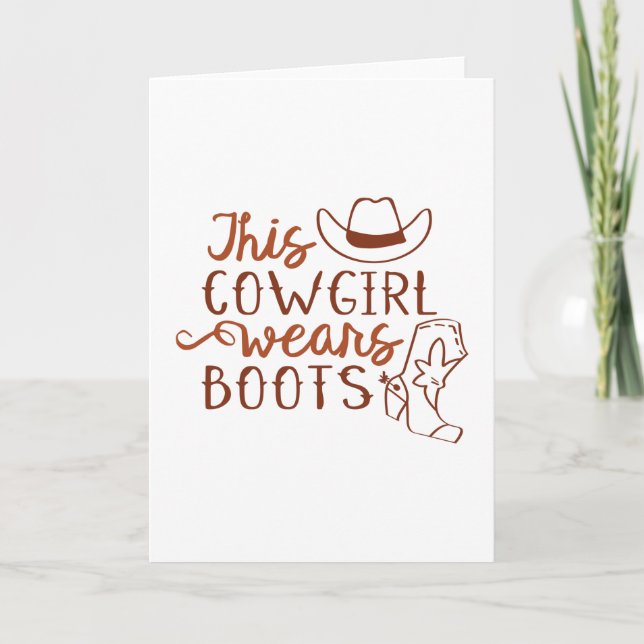 Tarjeta Esta Cowgirl usa boots (Anverso)