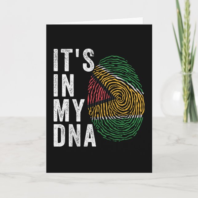 Tarjeta Está en mi ADN - Bandera de Guyana (Anverso)