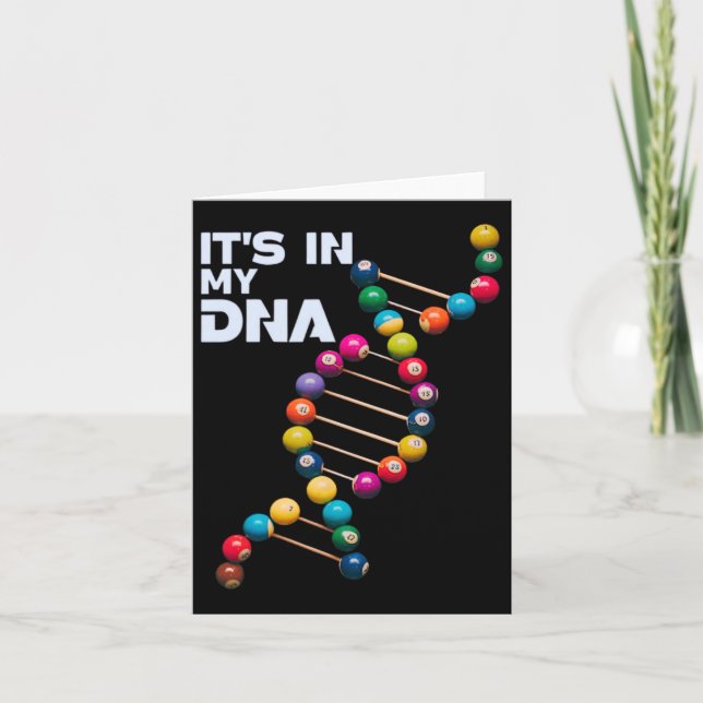 Tarjeta Está en mi Dna Billiard Pool Player Sports Lover F (Anverso)