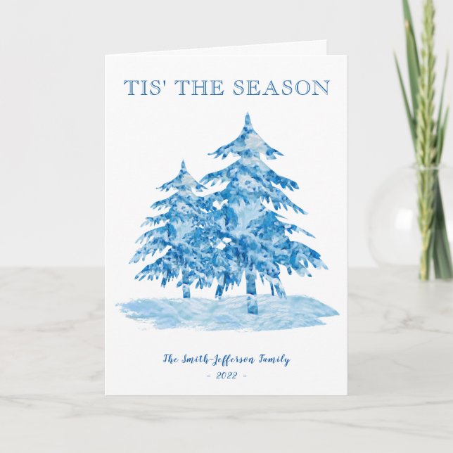 Tarjeta Esta es la fiesta de Navidad de los árboles de tem (Anverso)