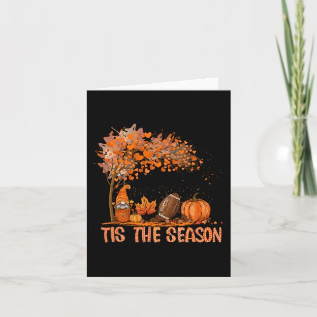 Tarjeta Esta es la temporada de brompkin spice futbol otoñ (Anverso)