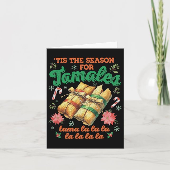 Tarjeta Esta Es La Temporada De La Famlia Tamales Mexicana (Anverso)
