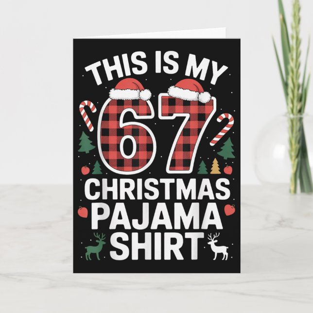 Tarjeta Esta Es Mi 67 Pijama De Navidad  (Anverso)
