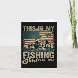 Tarjeta Esta Es Mi Afortunada Camisa Pescadora No Lavar Pa