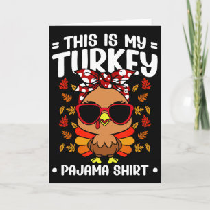 Tarjeta Esta Es Mi Camiseta De Pijama De Acción De Gracias