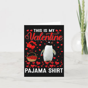 Tarjeta Esta Es Mi Camiseta De San Valentín Pingüino Coraz