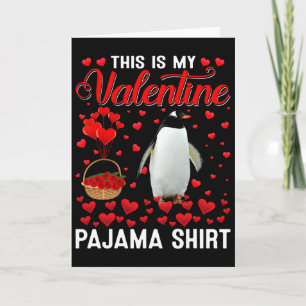 Tarjeta Esta Es Mi Camiseta De San Valentín Pingüino Coraz