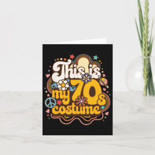 Tarjeta Esta es mi fiesta de disfraces temática de los 70 