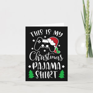 Tarjeta Esta Es Mi Navidad Pijama Divertido Videojuego Chr