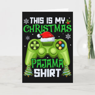 Tarjeta Esta Es Mi Navidad Pijama Videojuego Jugador Hombr