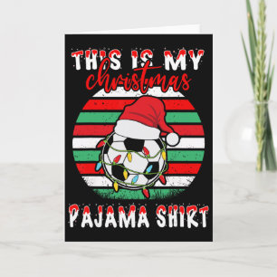 Tarjeta Esta Es Mi Pijama De Navidad Fútbol Santa Ha