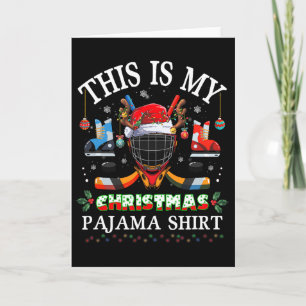 Tarjeta Esta Es Mi Pijama De Navidad Para Amante Del Hocke