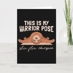 Tarjeta Esta es mi postura de guerrero. Humor de yoga de p
