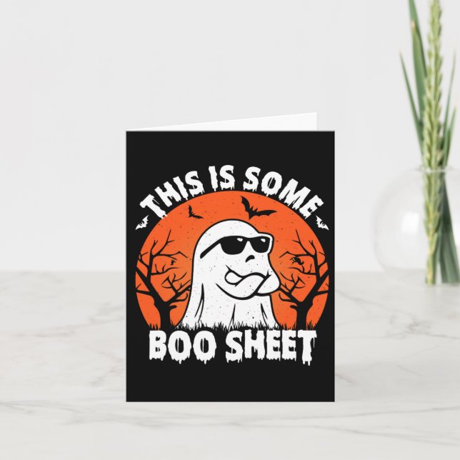 Tarjeta Esta Es Una Hoja De Bote Ghost Retro Funny Hallowe (Anverso)