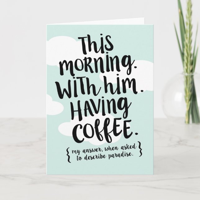 Tarjeta Esta mañana con usted es la carta de amor paraíso (Anverso)