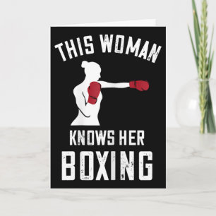 Tarjeta Esta mujer sabe boxeo boxeador kickboxing guantes