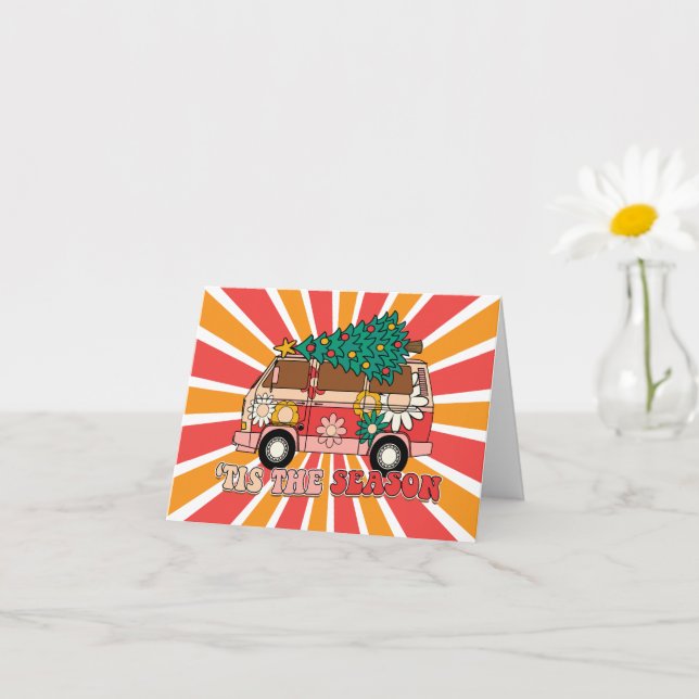 Tarjeta Esta temporada - groovy retro xmas - Navidades (Planta pequeña)