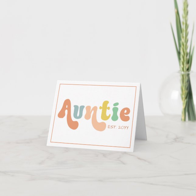 Tarjeta Establecimiento de la tía Personalizado Groovy | R (Anverso)
