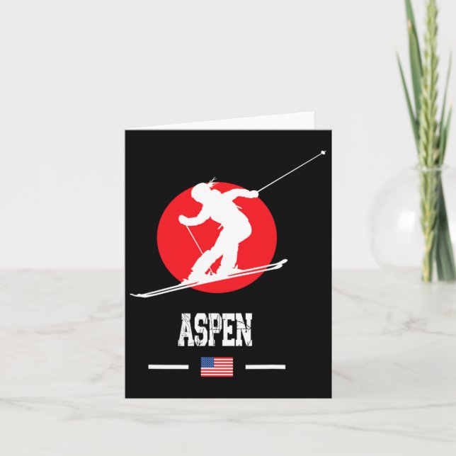Tarjeta Estación De Esquí Aspen Usa Montañas Rocosas Esquí (Anverso)