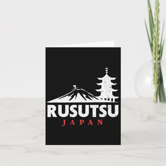 Tarjeta Estación de esquí de Rusutsu Japón Esquí Retro Sno (Anverso)