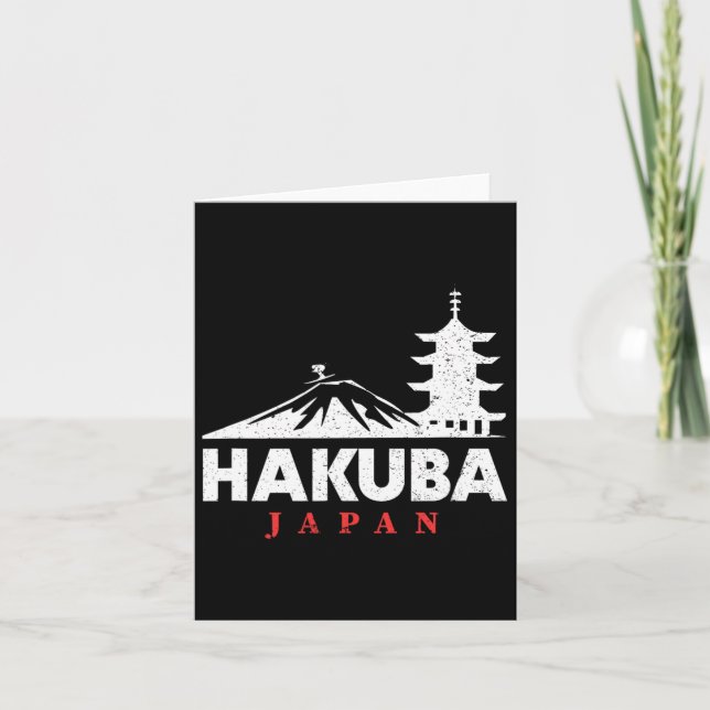 Tarjeta Estación de esquí Hakuba Japón Esquí Retro Snowboa (Anverso)