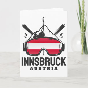 Tarjeta Estación de Esquí Innsbruck Austria Esquí Retro