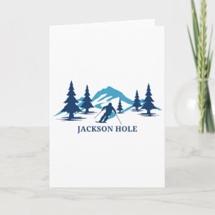 Tarjeta Estación de esquí Jackson Hole Wyoming esquiador e