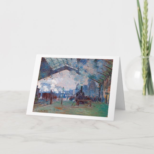 Tarjeta Estación de Saint-Lazare, Monet (Anverso)