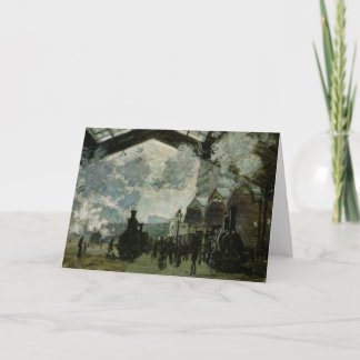 Tarjeta Estación de Saint Lazare por Claude Monet