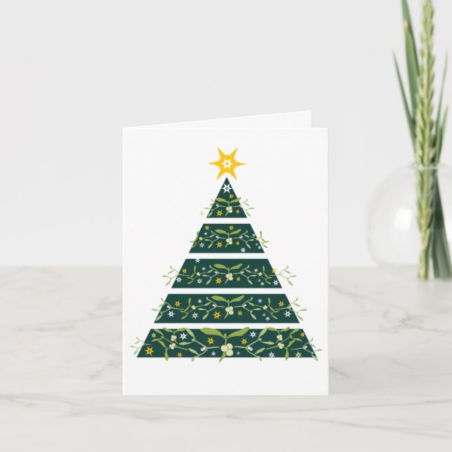 Tarjeta estacional del árbol de navidad verde Mist (Anverso)