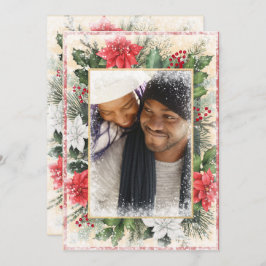 Tarjeta estacional fotográfica navideña navidad na