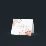 Tarjeta estacionaria floral de color acuático mono<br><div class="desc">¡Estas tarjetas de color melocotón monogramadas harían un gran regalo de boda,  aniversario o ducha de novia!</div>