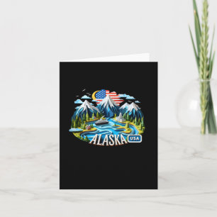 Tarjeta Estado De Alaska En Pegatina Estadounidense