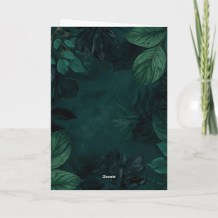 Tarjeta Estado de ánimo del bosque esmeralda: diseño botán
